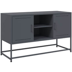 Helloshop26 - Meuble tv multimédia étagère télévision buffet téléviseur salle à manger salon chambre anthracite 100,5 x 39 x 60,5 cm acier anthracite