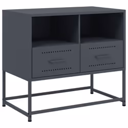 Meuble TV - Non spécifié - 68 x 39 x 605 cm - Acier anthracite - 2 tiroirs - Style industriel