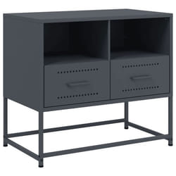 Meuble TV - Non spécifié - 68 x 39 x 605 cm - Acier anthracite - 2 tiroirs - Style industriel