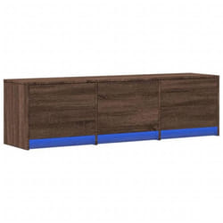 Meuble TV - Non spécifié - 140 x 34 x 40 cm - Bois dingénierie - LED RGB - Chêne marron