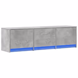 Meuble TV - Non spécifié - 140 x 34 x 40 cm - Bois dingénierie - LED RVB - Gris béton