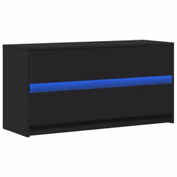 Meuble TV - Non spécifié - 100 x 34 x 50 cm - Bois dingénierie - LED RGB - Noir