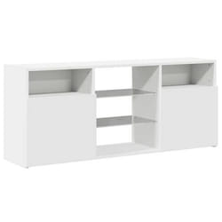 Meuble TV - Non spécifié - 120 x 30 x 50 cm - Éclairage LED RVB - Design contemporain - Blanc mat