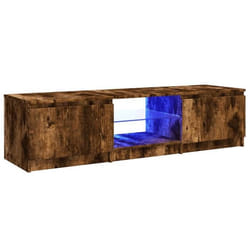 Meuble TV - Non spécifié - 140 cm - Chêne fumé - Éclairage LED RVB - Rangement spacieux
