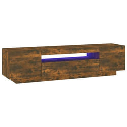 Meuble TV - Non spécifié - 160 cm - Bois dingénierie - Éclairage LED - Chêne fumé