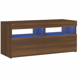 Avec un design à la fois élégant mais pratique, ce meuble TV avec éclairage LED est destiné à devenir un point central de vot ...