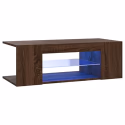 Meuble TV - Non spécifié - 90 x 39 x 30 cm - Bois dingénierie - Lumières LED RVB - Design contemporain
