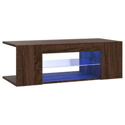Meuble TV - Non spécifié - 90 x 39 x 30 cm - Bois dingénierie - Lumières LED RVB - Design contemporain