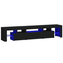 Meuble TV - Non spécifié - 200 x 365 x 40 cm - Bois dingénierie - Lumières LED RVB - Noir