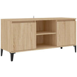 Helloshop26 - Meuble tv multimédia étagère télévision buffet téléviseur salle à manger salon chambre avec pieds en métal chêne sonoma 103,5 x 35 x 50