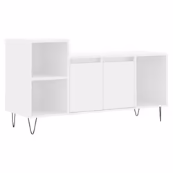 Meuble TV - HELLOSHOP26 - 100x35x55 cm - Bois dingénierie - Blanc - 5 Compartiments