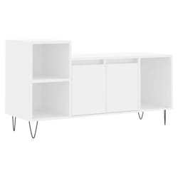Meuble TV - HELLOSHOP26 - 100x35x55 cm - Bois dingénierie - Blanc - 5 Compartiments