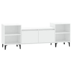Meuble TV - Non spécifié - 160 x 35 x 55 cm - Bois dingénierie - Blanc - Rangement spacieux