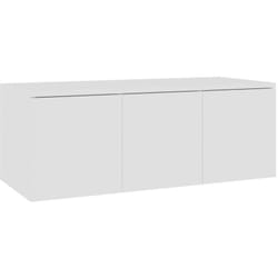 Meuble TV multimédia étagère télévision buffet téléviseur salle à manger salon chambre 80 x 34 x 30 cm bois d'ingénierie blanc