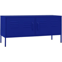 Helloshop26 - Meuble tv multimédia étagère télévision buffet téléviseur salle à manger salon chambre marine 105 x 35 x 50 cm Acier bleu