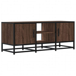 Meuble tv multimédia étagère télévision buffet téléviseur salle à manger salon chambre chêne 100 x 35 x 41 cm bois d'ingénierie et métal brun