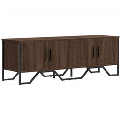 Meuble tv multimédia étagère télévision buffet téléviseur salle à manger salon chambre chêne 122 x 34 x 41 cm bois d'ingénierie brun