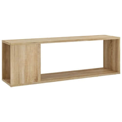 Meuble tv multimédia étagère télévision buffet téléviseur salle à manger salon chambre chêne sonoma 100 x 24 x 32 cm bois d'ingénierie brun