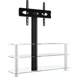 Helloshop26 - Meuble tv multimédia étagère télévision buffet téléviseur salle à manger salon chambre d'angle 3 niveaux pour 32-70 pouces et argenté