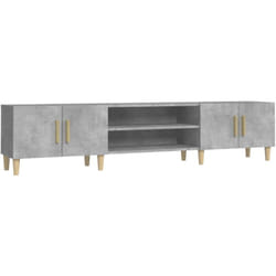 Meuble tv multimédia étagère télévision buffet téléviseur salle à manger salon chambre 180 x 31,5 x 40 cm bois d'ingénierie gris