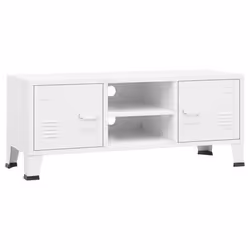 Meuble TV - Indus - 105 x 35 x 42 cm - Métal - 2 portes - Etagère non réglable