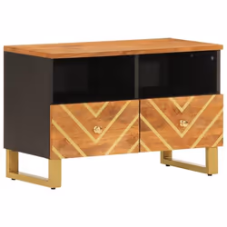 Meuble TV - Non spécifié - 70 x 335 x 46 cm - Bois de manguier massif - Rangement spacieux - Style contemporain
