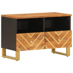 Meuble TV - Non spécifié - 70 x 335 x 46 cm - Bois de manguier massif - Rangement spacieux - Style contemporain
