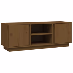 Meuble TV - Non spécifié - 110 x 35 x 405 cm - Bois de pin massif - Marron miel - 4 compartiments