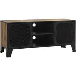 Helloshop26 - Meuble tv multimédia étagère télévision buffet téléviseur salle à manger salon chambre rustique 105 x 36 x 47 cm métal et mdf brun