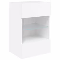 Meuble TV mural - Non spécifié - 40 x 30 x 605 cm - Bois dingénierie - Lumières LED RVB - Blanc