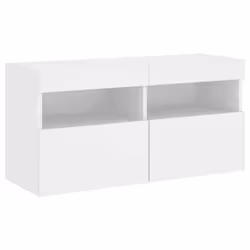 Meuble TV - Non spécifié - Mural - Bois dingénierie - Lumières LED RVB - 80 x 30 x 40 cm