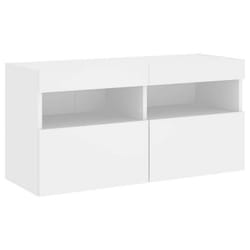 Meuble TV - Non spécifié - Mural - Bois dingénierie - Lumières LED RVB - 80 x 30 x 40 cm