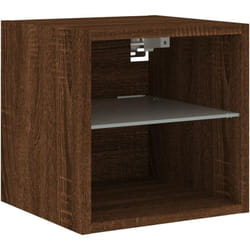 Helloshop26 - Meuble tv multimédia étagère télévision buffet téléviseur salle à manger salon chambre mural avec lumières led chêne 30 x 28,5 x 30 cm
