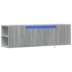 Meuble TV - SONOMA - Armoire murale - 2 tiroirs - Lumières LED - Bois dingénierie