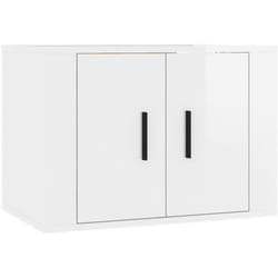 Helloshop26 - Meuble tv multimédia étagère télévision buffet téléviseur salle à manger salon chambre mural brillant 57 x 34,5 x 40 cm blanc