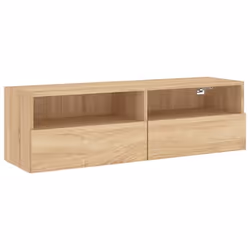 Meuble TV - Multimédia - Chêne Sonoma - 100 x 30 x 30 cm - Mural - 2 étagères