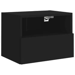 Meuble TV - Inge - Étagère murale - Bois dingénierie - Noir - 40 x 30 x 30 cm