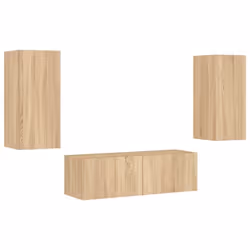 Meuble TV - LE - Murau - 3 pièces - Bois dingénierie - Lumières LED RVB