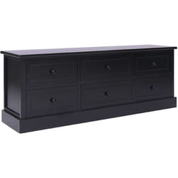 Helloshop26 - Meuble tv multimédia étagère télévision buffet téléviseur salle à manger salon chambre 108 x 30 x 40 cm bois de paulownia solide noir