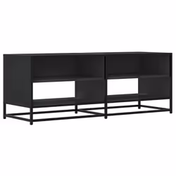 Meuble TV - Bois dingénierie - Noir - 1205 x 40 x 46 cm - Style industriel - Rangement spacieux