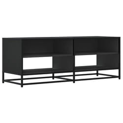 Meuble TV - Bois dingénierie - Noir - 1205 x 40 x 46 cm - Style industriel - Rangement spacieux