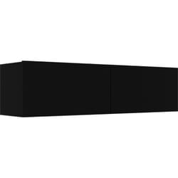 Meuble tv multimédia étagère télévision buffet téléviseur salle à manger salon chambre 120 x 30 x 30 cm bois d'ingénierie noir