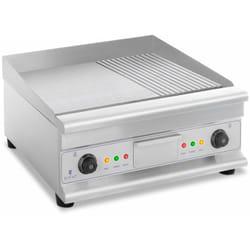 Helloshop26 - Plancha grill électrique nervurée double 60 cm 6 400 watts
