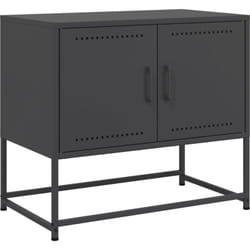 Meuble TV multimédia étagère télévision buffet téléviseur salle à manger salon chambre 68,5 x 39 x 60,5 cm acier noir