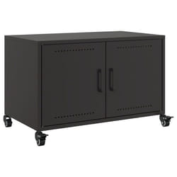 Meuble TV - Non spécifié - 68 x 39 x 435 cm - Acier noir - Rangement spacieux - Facile à déplacer