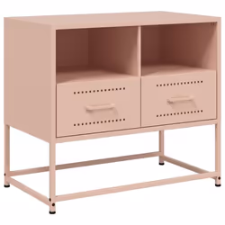 Meuble TV - Non spécifié - 68 x 39 x 605 cm - Acier - Rose - 2 tiroirs et 2 compartiments ouverts
