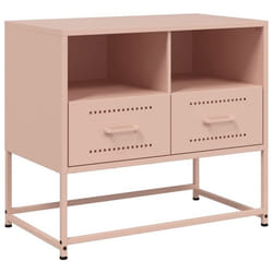 Meuble TV - Non spécifié - 68 x 39 x 605 cm - Acier - Rose - 2 tiroirs et 2 compartiments ouverts