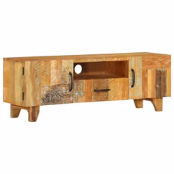 Meuble TV - Vintage - Bois de récupération - 120 x 30 x 40 cm - 2 portes - 1 tiroir