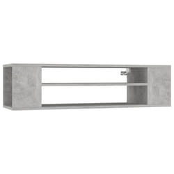 Meuble TV - Non spécifié - Suspendu - Bois dingénierie - Gris béton - 100 x 30 x 265 cm