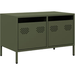 Meuble tv multimédia étagère télévision buffet téléviseur salle à manger salon chambre olive 68 x 39 x 43,5 cm acier laminé à froid vert